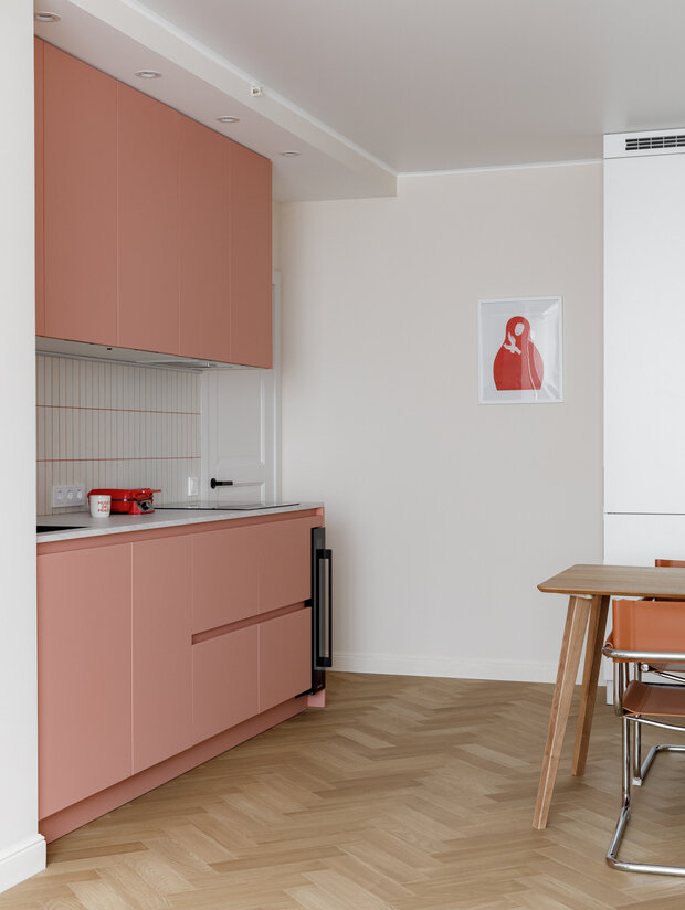 Фотография: Кухня и столовая в стиле Современный, Квартира, Проект дня, Москва, 2 комнаты, 40-60 метров, Екатерина Пашнина – фото на INMYROOM