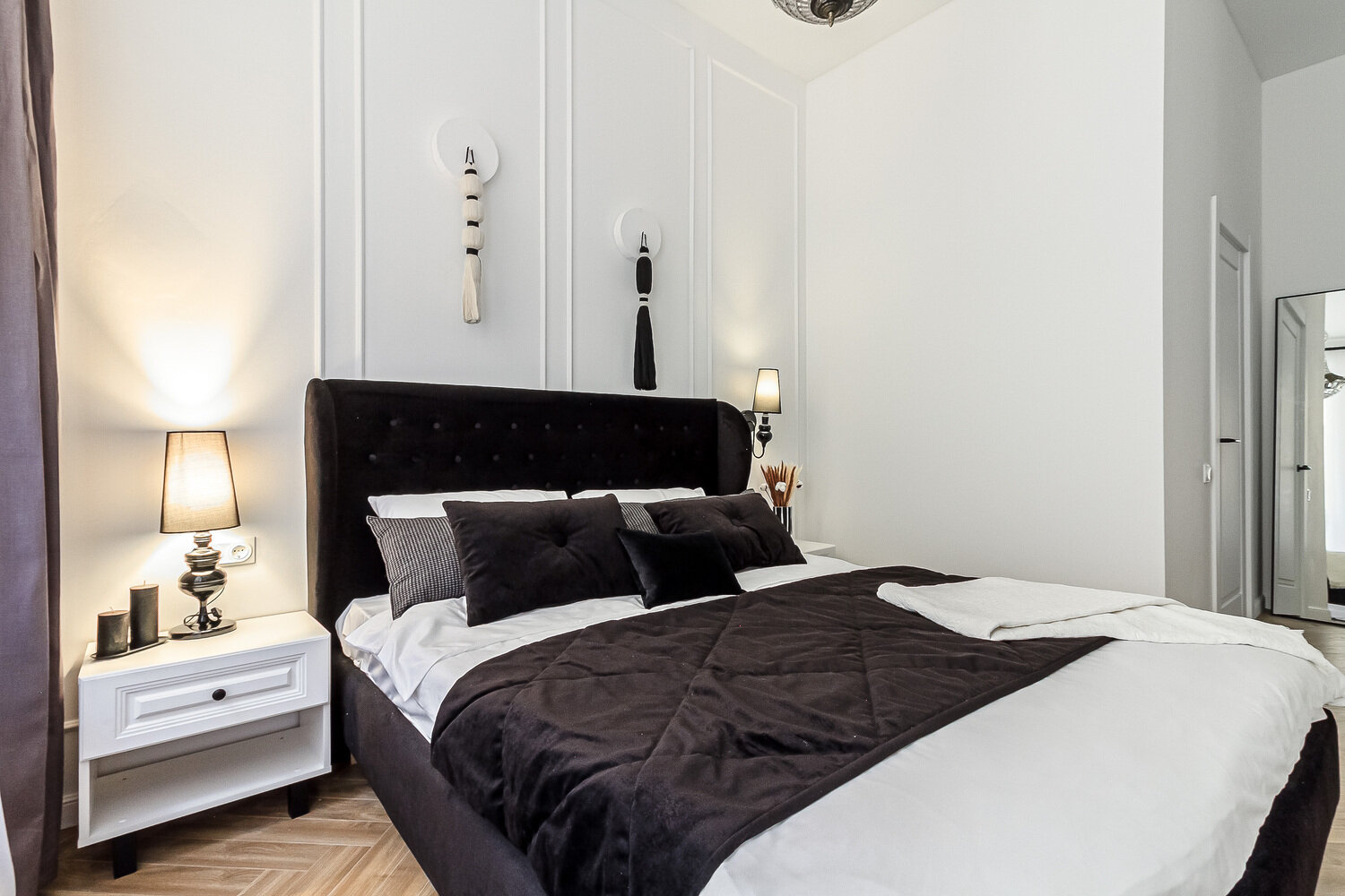 Фотография: Спальня в стиле Классический, Современный, Эклектика, Квартира, Проект дня, Санкт-Петербург, Кирпичный дом, 3 комнаты, 60-90 метров, Елена Голубева – фото на INMYROOM