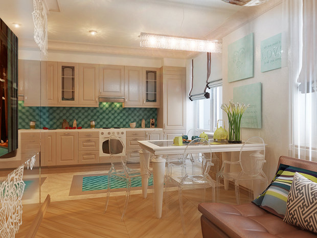Фото из портфолио кухня,гостиная и столовая в одном флаконе – фотографии дизайна интерьеров на INMYROOM