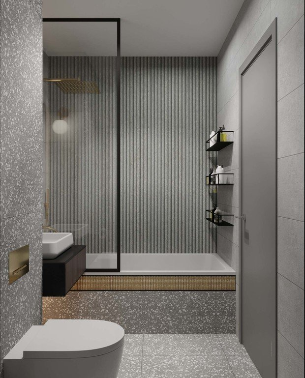 Фотография: Ванная в стиле Лофт, Кухня и столовая, Прихожая, Гостиная, Квартира, Проект недели, Серый, 1 комната, 40-60 метров, ПРЕМИЯ INMYROOM – фото на INMYROOM