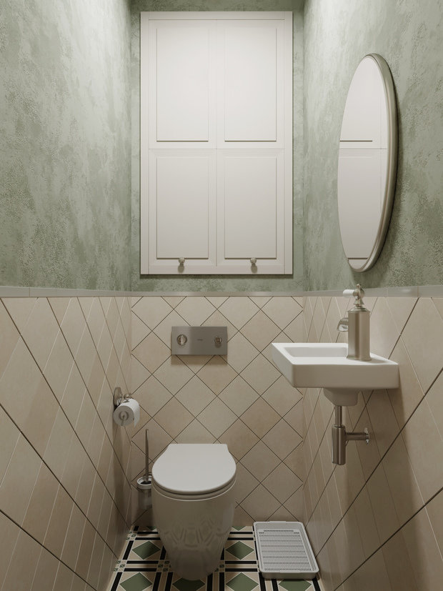 Фотография: Ванная в стиле Прованс и Кантри, Классический, Современный, Квартира, Проект недели, Санкт-Петербург, Татьяна Воронцова, 2 комнаты, 40-60 метров, Монолитно-кирпичный, ЖК «Английская миля» – фото на INMYROOM