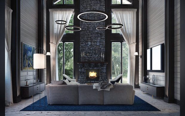 Фото из портфолио Интерьер двухуровневой гостиной / Interior living room – фотографии дизайна интерьеров на InMyRoom.ru