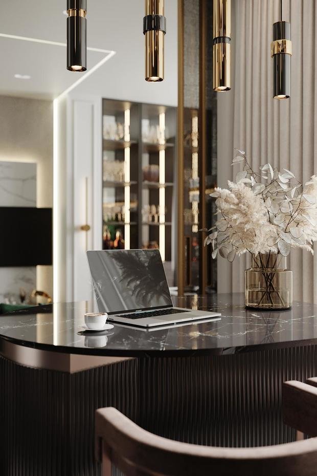 Фото из портфолио Современная классика с элементами ар-деко в квартире на Краснопутиловской – фотографии дизайна интерьеров на INMYROOM