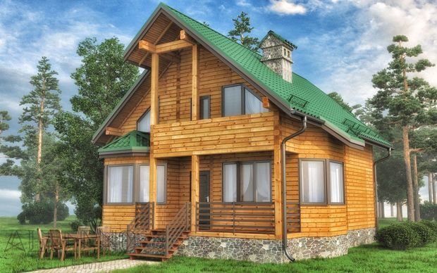 Фото из портфолио Дом из бруса с камином (проект №18Б) – фотографии дизайна интерьеров на INMYROOM