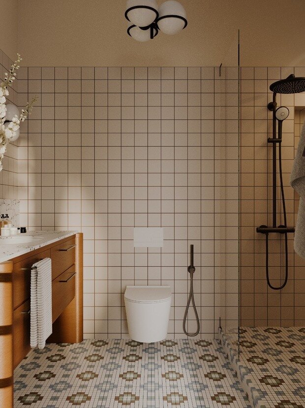 Фотография: Ванная в стиле Современный, Эклектика, Квартира, Проект дня, Санкт-Петербург, 4 и больше, Более 90 метров, CHE DESIGN – фото на INMYROOM