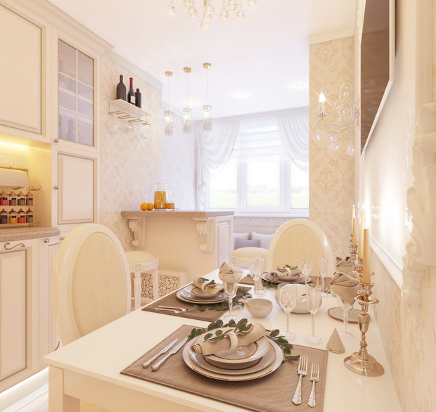 Фото из портфолио Яркая неоклассика в 3-х комнатной квартире – фотографии дизайна интерьеров на INMYROOM