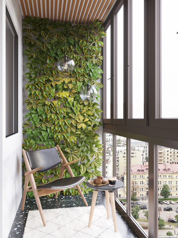 Фотография: Балкон в стиле Современный, Кухня и столовая, Гостиная, Классический, Квартира, Планировки, Декор, Проект недели, Синий, Серый, Розовый, Голубой, 2 комнаты, 40-60 метров – фото на INMYROOM