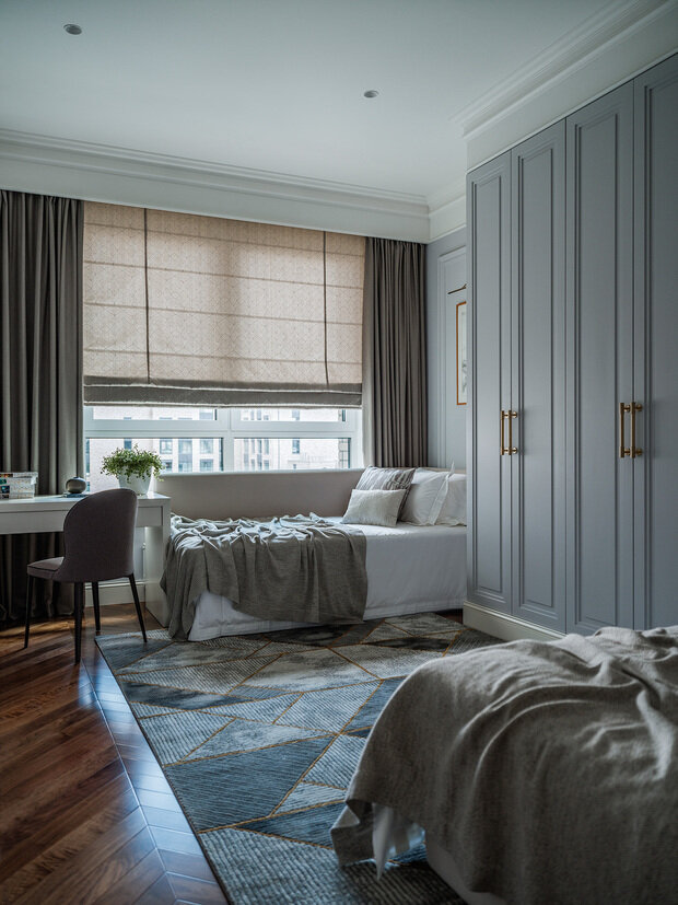 Фотография: Спальня в стиле Классический, Современный, Квартира, Проект дня, 3 комнаты, 60-90 метров, ЖК «Сити парк», современный с элементами классики и роскоши – фото на INMYROOM