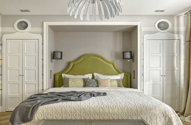 Фотография: Спальня в стиле Прованс и Кантри, Россия, Cucumbers, Белый, Проект недели, Желтый, Серый, Новая Москва, My America, Marc & Aurele, Barselona Design, Ifdecor, Kado, Денис Фурманов, ремонт спальни, ремонт спальни идеи, спальня в цвете, шкафы в спальне – фото на INMYROOM