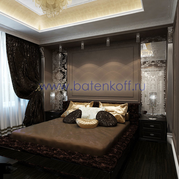 Фото из портфолио Дизайн проект спальни в классическом стиле от Батенькофф в таунхаусе. Поселок Палникс.  – фотографии дизайна интерьеров на INMYROOM