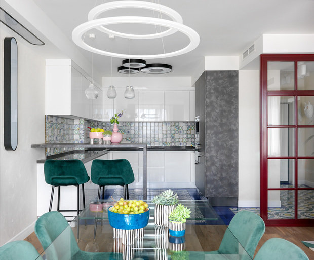 Фотография: Кухня и столовая в стиле Восточный, Эклектика, Квартира, Проект дня, Москва, Монолитный дом, Дарья Василькова, 2 комнаты, 60-90 метров, Art Group – фото на INMYROOM