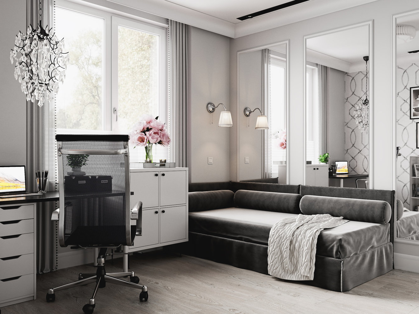 Фотография: Кабинет в стиле Классический, Современный, Квартира, Проект недели, Даша Ухлинова, Зеленоград, ГМС-1, 2 комнаты, 40-60 метров – фото на INMYROOM Фотография: Кабинет в стиле Классический, Современный, Квартира, Проект недели, Даша Ухлинова, Зеленоград, ГМС-1, 2 комнаты, 40-60 метров – фото на INMYROOM