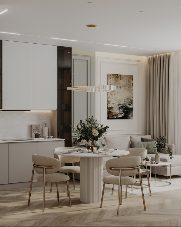 Фото из портфолио Дизайн-проект квартиры в ЖК «Опалиха-Village» в стиле современная классика – фотографии дизайна интерьеров на INMYROOM