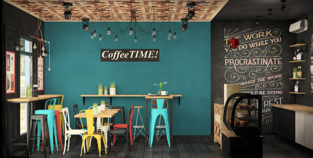Фото из портфолио Кофейня "Зацепи кофе" – фотографии дизайна интерьеров на INMYROOM