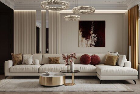 Дизайн-проект квартиры в ЖК «Victory Park Residences (Виктори Парк Резиденсез)» в стиле неоклассика