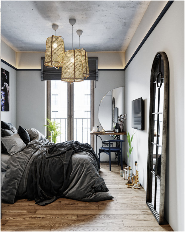 Фотография: Спальня в стиле Скандинавский, Эклектика, Квартира, Проект недели, Санкт-Петербург, Макс Жуков, Виктор Штефан, ToTaste Studio, 3 комнаты, 60-90 метров – фото на INMYROOM