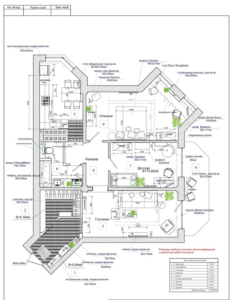 План с расстановкой мебели План с расстановкой мебели
