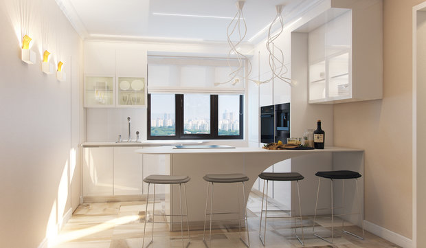 Фотография: Кухня и столовая в стиле Минимализм, Классический, Современный, Эклектика, Axo Light, Neff, Проект недели, Москва, Dulux, Aldo Bernardi, Kratki, Wolf, Ballerina, Soft Line, Cappellini, Sant Agostino – фото на INMYROOM