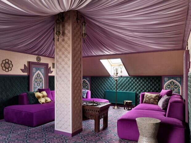 Фотография: Гостиная в стиле Восточный, Дом, Проект дня, Москва, Дом и дача, Блочный дом, 4 и больше, Более 90 метров, Анастасия Беляева – фото на INMYROOM