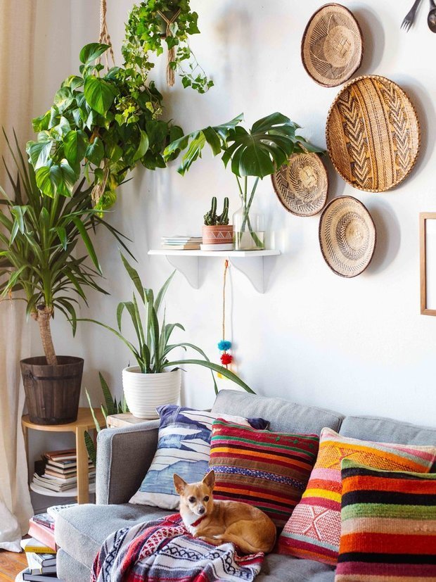 Фотография: Гостиная в стиле Скандинавский, Эклектика, Декор интерьера, Дом, США, Розовый, как обустроить съемную квартиру, как улучшить интерьер съемной квартиры, декор съемной квартиры, яркий интерьер, Новый Орлеан – фото на INMYROOM