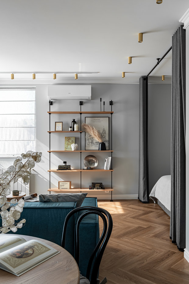 Фотография: Гостиная в стиле Скандинавский, Современный, Квартира, Студия, Проект недели, Пенза, 40-60 метров, Юлия Власова – фото на INMYROOM