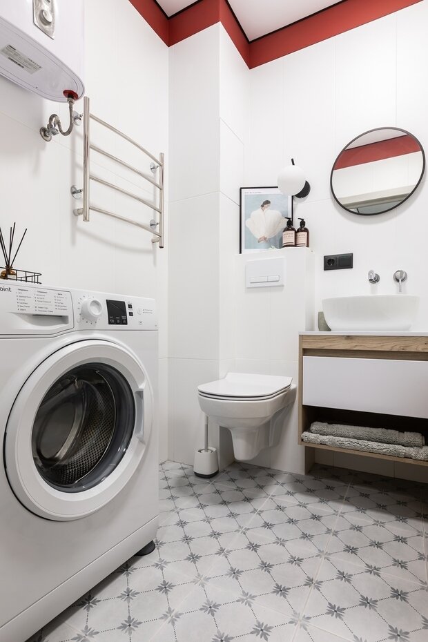 Фотография: Ванная в стиле Современный, Минимализм, Малогабаритная квартира, Квартира, Студия, Москва, до 40 метров, Ольга Трехонина, Екатерина Гусева – фото на INMYROOM