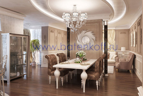 Дизайн проект гостиной кухни в квартире на Юмашева 9