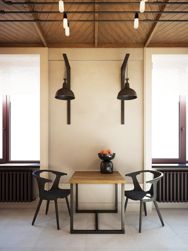 Фотография: Кухня и столовая в стиле Лофт, Квартира, Планировки, Проект недели, Сталинка – фото на INMYROOM
