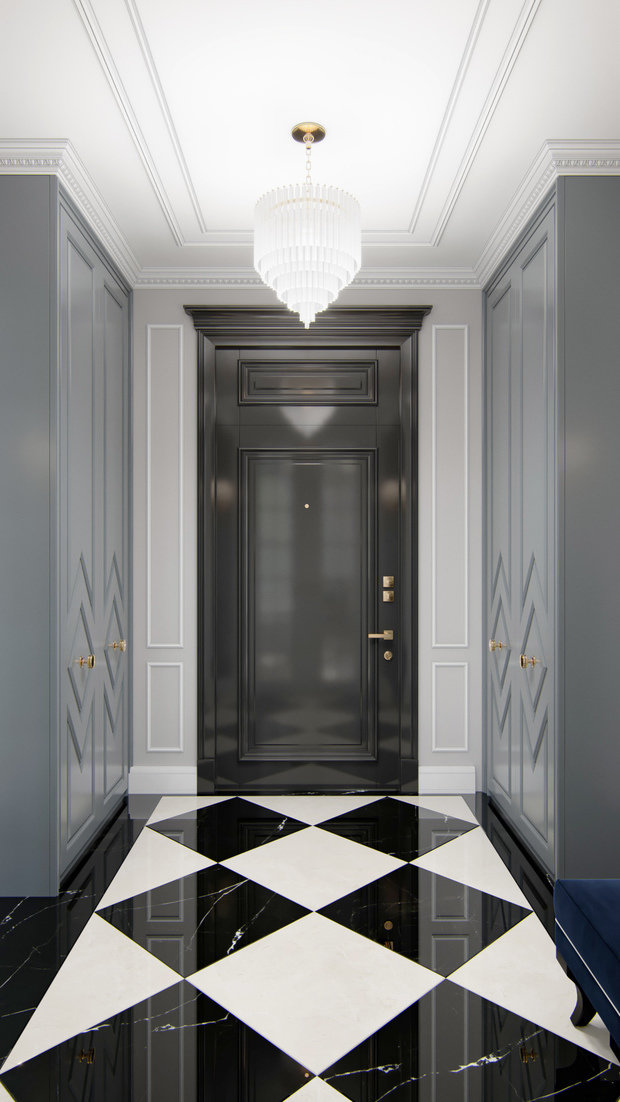 Фотография: Прихожая в стиле Классический, Современный, Квартира, Москва, Монолитный дом, 3 комнаты, Более 90 метров, #эксклюзивныепроекты, True interior – фото на INMYROOM