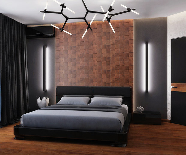 Фото из портфолио Микс фактур для спальни – фотографии дизайна интерьеров на INMYROOM