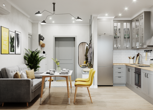 Фото из портфолио Однокомнатная квартира 39м2 – фотографии дизайна интерьеров на INMYROOM