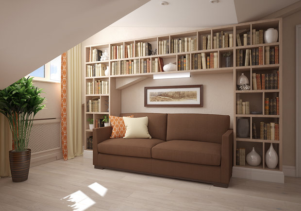 Фотография: Кабинет в стиле Современный, Квартира, Проект недели, Москва, Студия 3.14, Тимур Абдрахманов, Старый фонд, Мария Легчанова, двухэтажная квартира, Кирпичный дом, 4 и больше, Более 90 метров – фото на INMYROOM