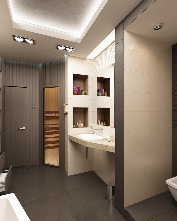 Фото из портфолио Ванная комната с сауной – фотографии дизайна интерьеров на INMYROOM