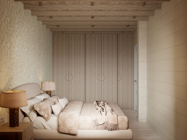 Фотография: Спальня в стиле Современный, Минимализм, Дом, Проект недели, Эко, Дом и дача, 3 комнаты, Более 90 метров, Башкортостан, Юлия Сафина – фото на INMYROOM