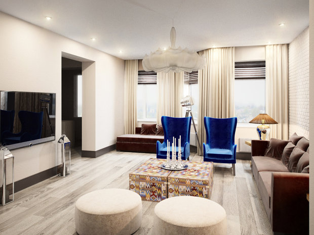 Фотография: Гостиная в стиле Эклектика – фото на INMYROOM