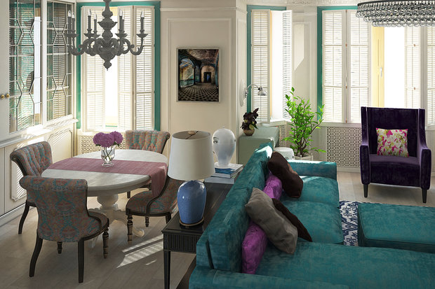 Фото из портфолио Эклектика в бирюзовых тонах – фотографии дизайна интерьеров на INMYROOM