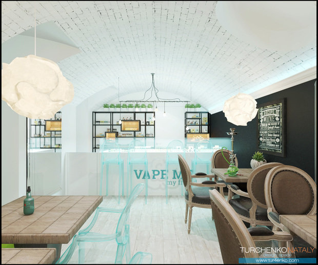 Фото из портфолио Дизайн вейп бара Паркрафт – фотографии дизайна интерьеров на INMYROOM