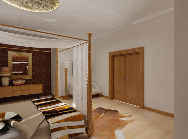 Фото из портфолио Квартира в Куркино - 120 кв.м. Проект решения спальни – фотографии дизайна интерьеров на INMYROOM