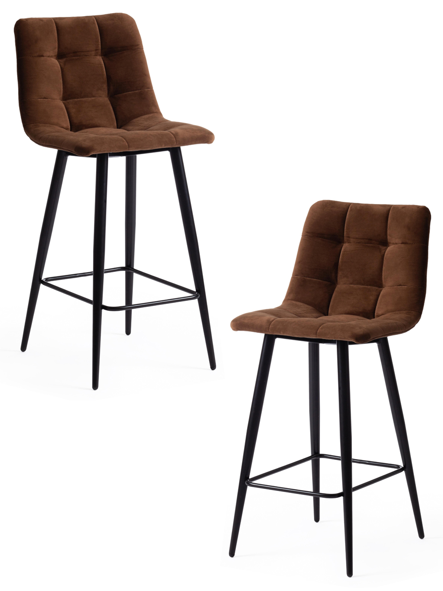 Набор из двух полубарных стульев Chilly коричневого цвета