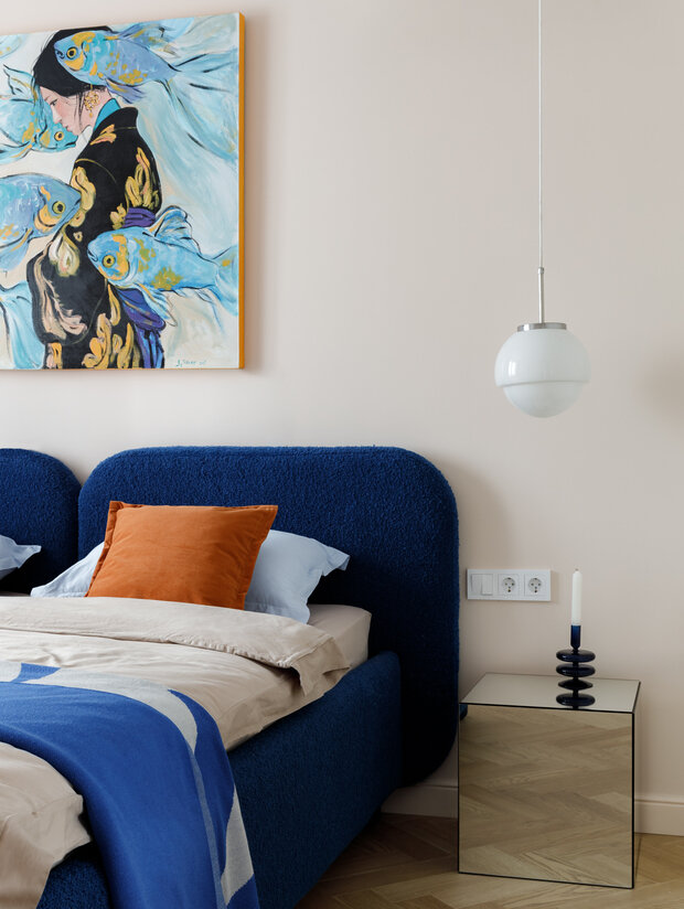 Фотография: Спальня в стиле Современный, Квартира, Проект дня, Москва, 2 комнаты, 40-60 метров, Екатерина Пашнина – фото на INMYROOM