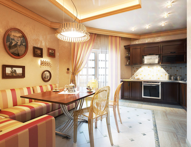 Фото из портфолио квартира  с треугольной кухней – фотографии дизайна интерьеров на INMYROOM