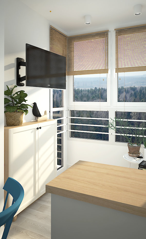 Фотография: Балкон в стиле Скандинавский, Квартира, Проект недели, Зеленоград, Монолитный дом, 3 комнаты, 60-90 метров, Софья Петрухина – фото на INMYROOM