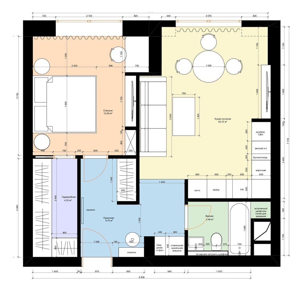 Фотография: Планировки в стиле , Современный, Квартира, Проект недели, Москва, Монолитный дом, 2 комнаты, 40-60 метров, Анастасия Меркулова, Merkulova Design Studio – фото на INMYROOM Фотография: Планировки в стиле , Современный, Квартира, Проект недели, Москва, Монолитный дом, 2 комнаты, 40-60 метров, Анастасия Меркулова, Merkulova Design Studio – фото на INMYROOM