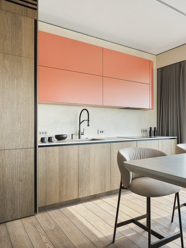 Фотография: Кухня и столовая в стиле Современный, Квартира, Проект дня, Москва, Монолитный дом, 3 комнаты, 60-90 метров, ЖК «Зиларт», Виталия Мясников – фото на INMYROOM