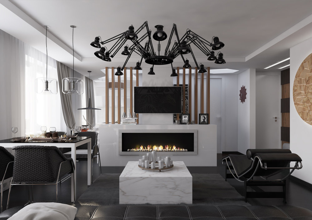 Фотография: Гостиная в стиле Лофт, Современный, Квартира, Дома и квартиры, Проект недели – фото на INMYROOM Фотография: Гостиная в стиле Лофт, Современный, Квартира, Дома и квартиры, Проект недели – фото на INMYROOM