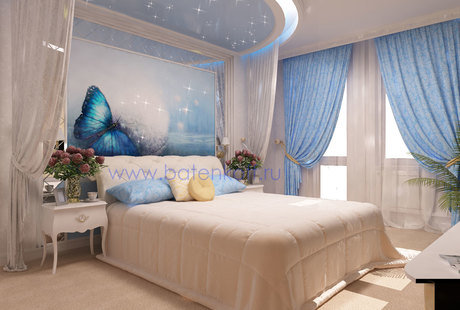 Дизайн проект спальни в средиземноморском стиле в таунхаусе от Батенькофф