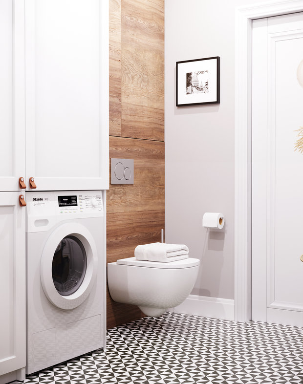 Фотография: Ванная в стиле Скандинавский, Квартира, Проект недели, Санкт-Петербург, 1 комната, 40-60 метров, Монолитно-кирпичный, Студия 20:18 – фото на INMYROOM