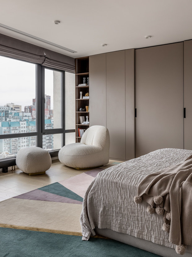 Фотография: Спальня в стиле Современный, Квартира, Проект недели, Самара, 4 и больше, Более 90 метров, Айгуль Султанова – фото на INMYROOM