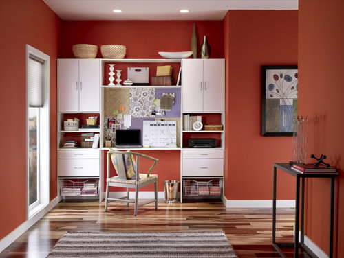 Фотография: Кабинет в стиле Современный, Интерьер комнат, Системы хранения – фото на INMYROOM