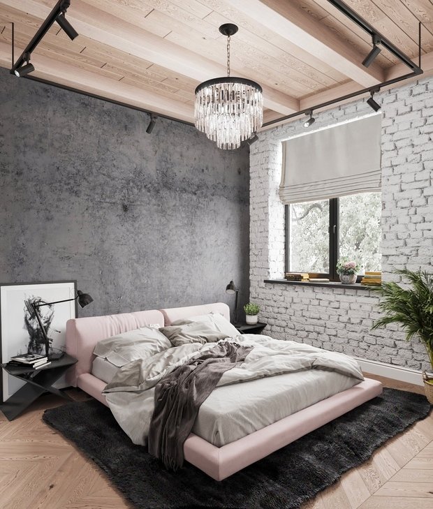 Фотография: Спальня в стиле Лофт, Эклектика, Квартира, Проект недели, Москва, 3 комнаты, 60-90 метров, Анна Показаньева – фото на INMYROOM